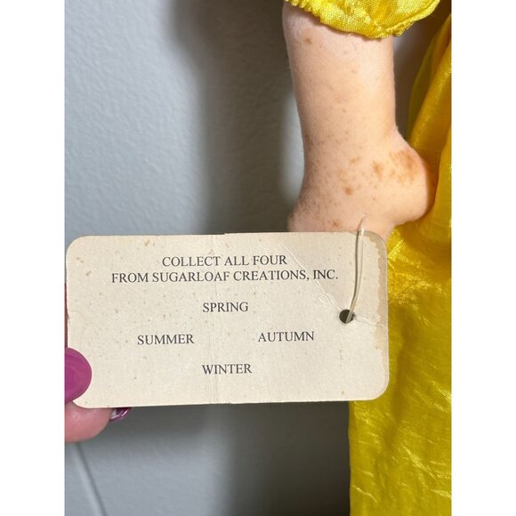 Vintage Sugarloaf Four Seasons Girl Doll Yellow Dress 1991 Collector Series 90s - Picture 4 of 6